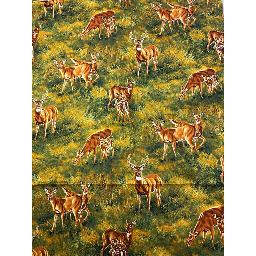 Wild Wings CP24551 Whitetail Deer Scenic Woodland Print Cotton Fabric Quilting